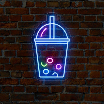 Bubble Tea Cup Led Neon Sign Pink Green Blue Boba Shop Decor | Shineneon