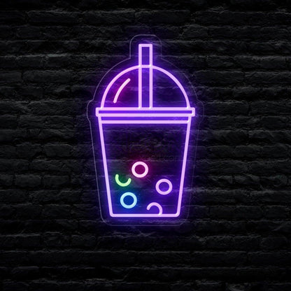 Bubble Tea Cup Led Neon Sign Pink Green Blue Boba Shop Decor | Shineneon