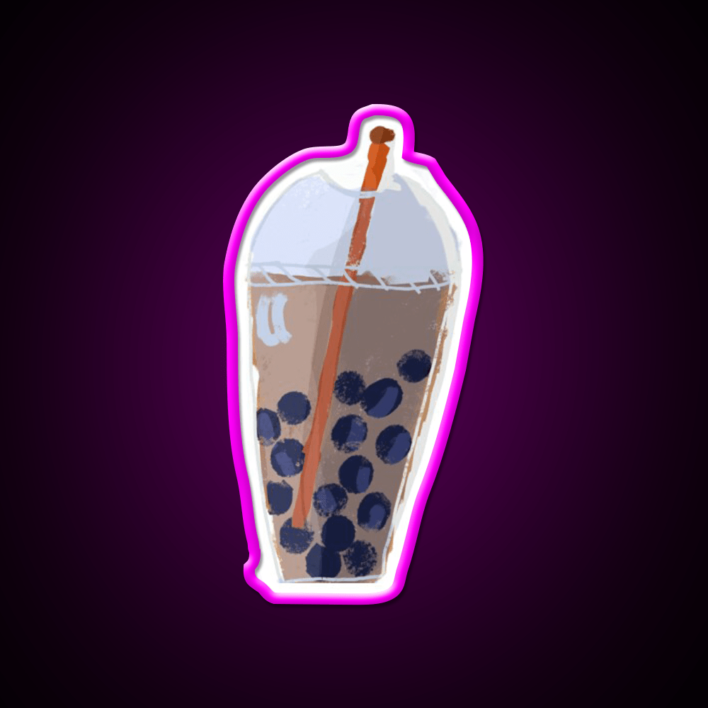 Bubble Tea Me Collage Animation Asian Cultural Led Neon Sign Rgb Color - Shineneon