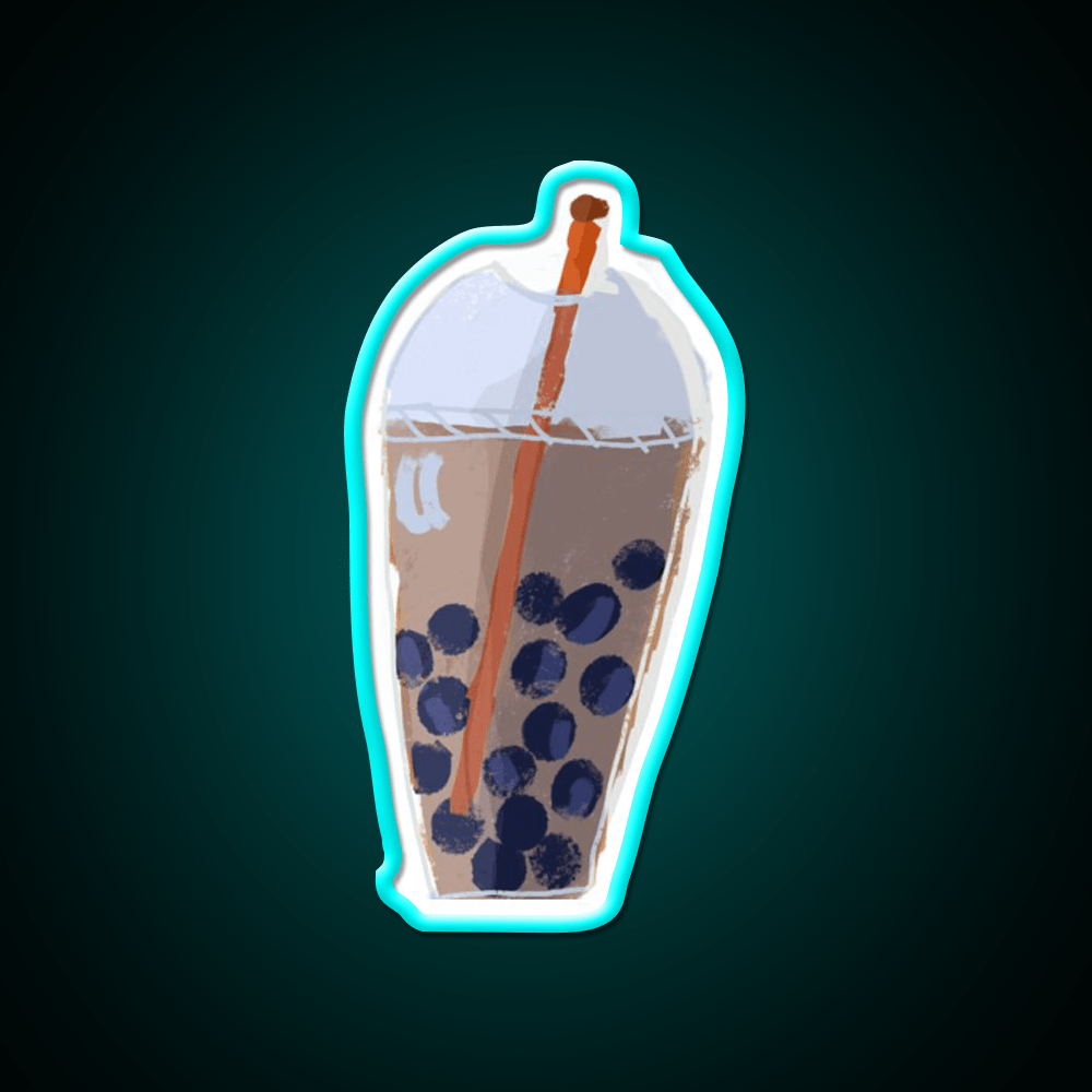 Bubble Tea Me Collage Animation Asian Cultural Led Neon Sign Rgb Color - Shineneon