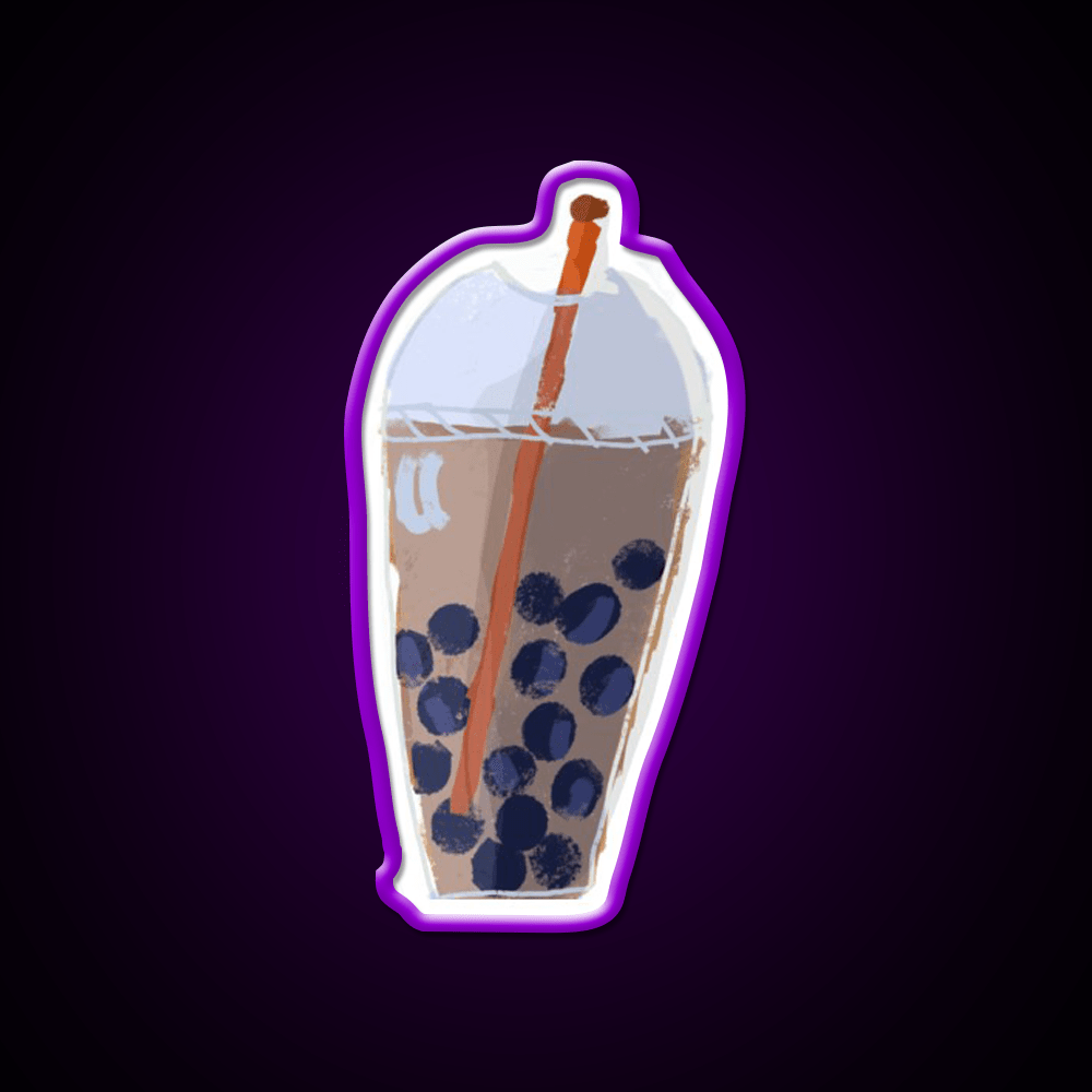 Bubble Tea Me Collage Animation Asian Cultural Led Neon Sign Rgb Color - Shineneon