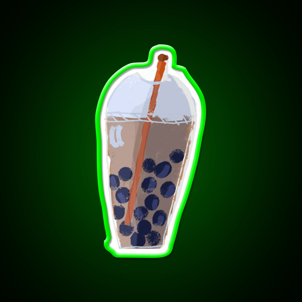 Bubble Tea Me Collage Animation Asian Cultural Led Neon Sign Rgb Color - Shineneon