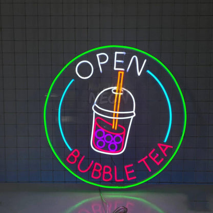 Bubble Tea Open Led Neon Sign | Shineneon