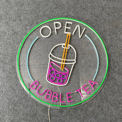 Bubble Tea Open Led Neon Sign | Shineneon