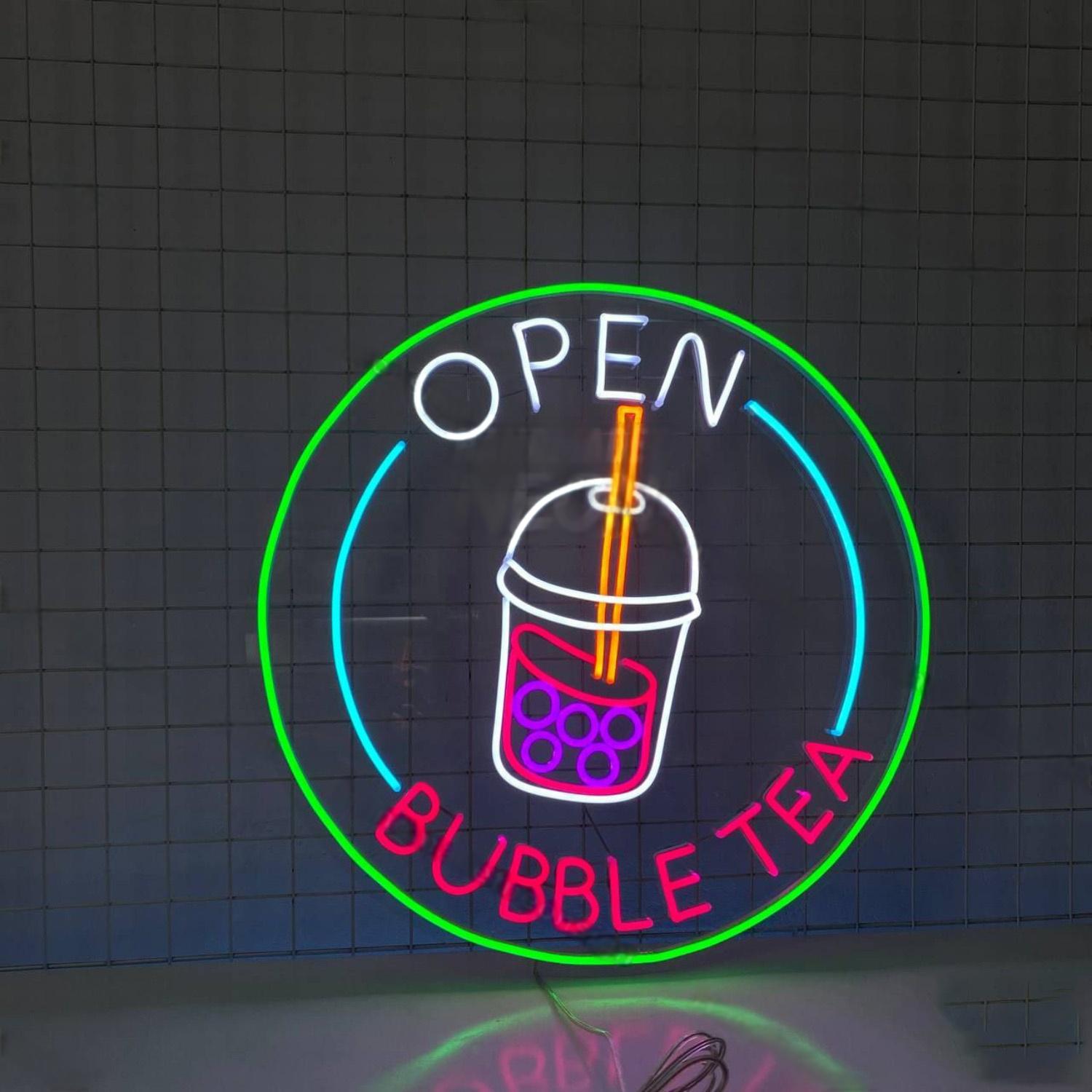 Bubble Tea Open Led Neon Sign | Shineneon