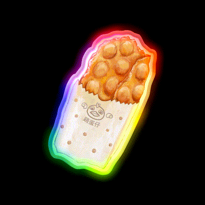 Bubble Waffles Snack Food Led Neon Sign Rgb Color - LED neon sign close-up detail