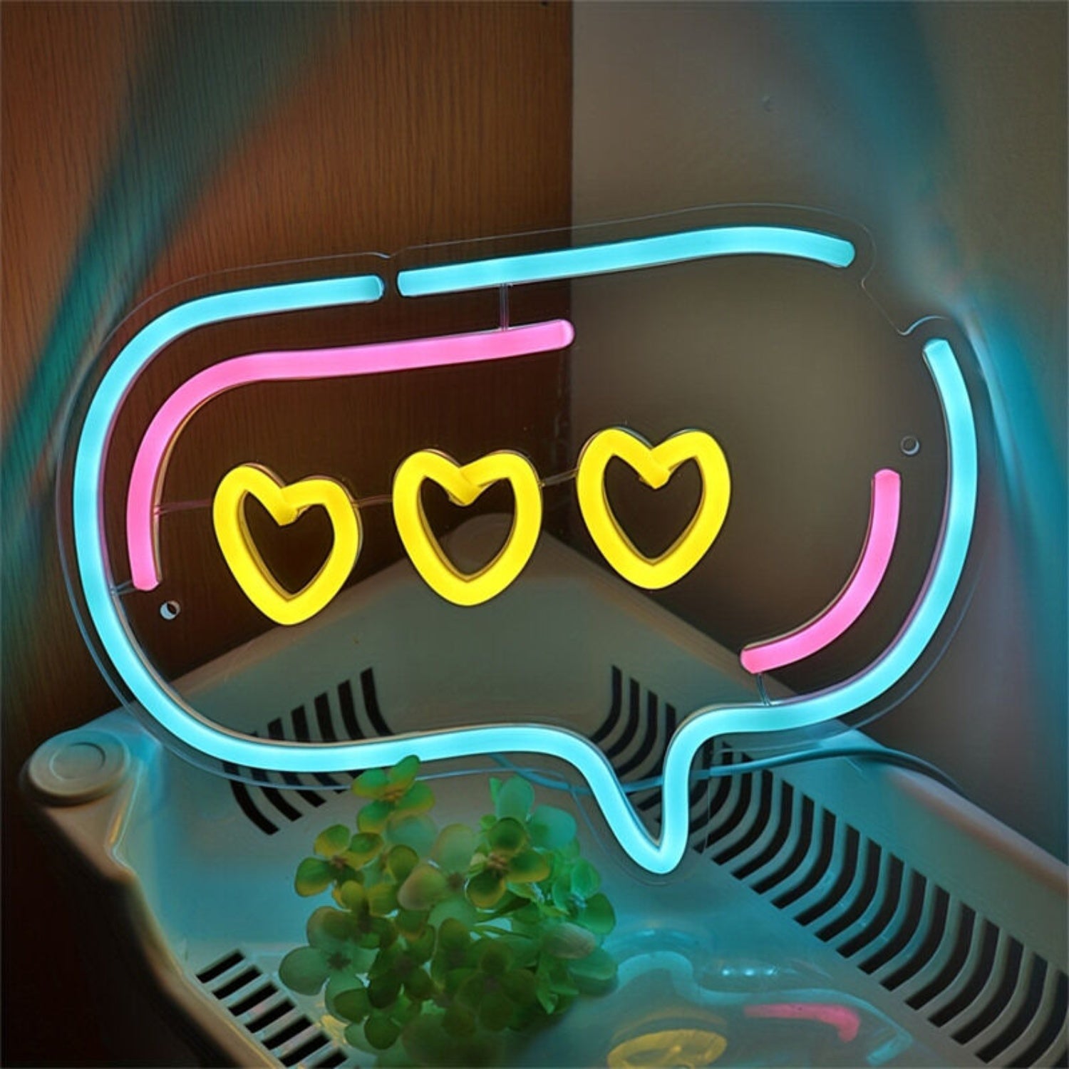 Bubble With Triple Heart Led Wall Neon Sign | Shineneon