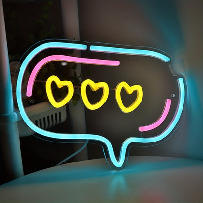 Bubble With Triple Heart Led Wall Neon Sign | Shineneon