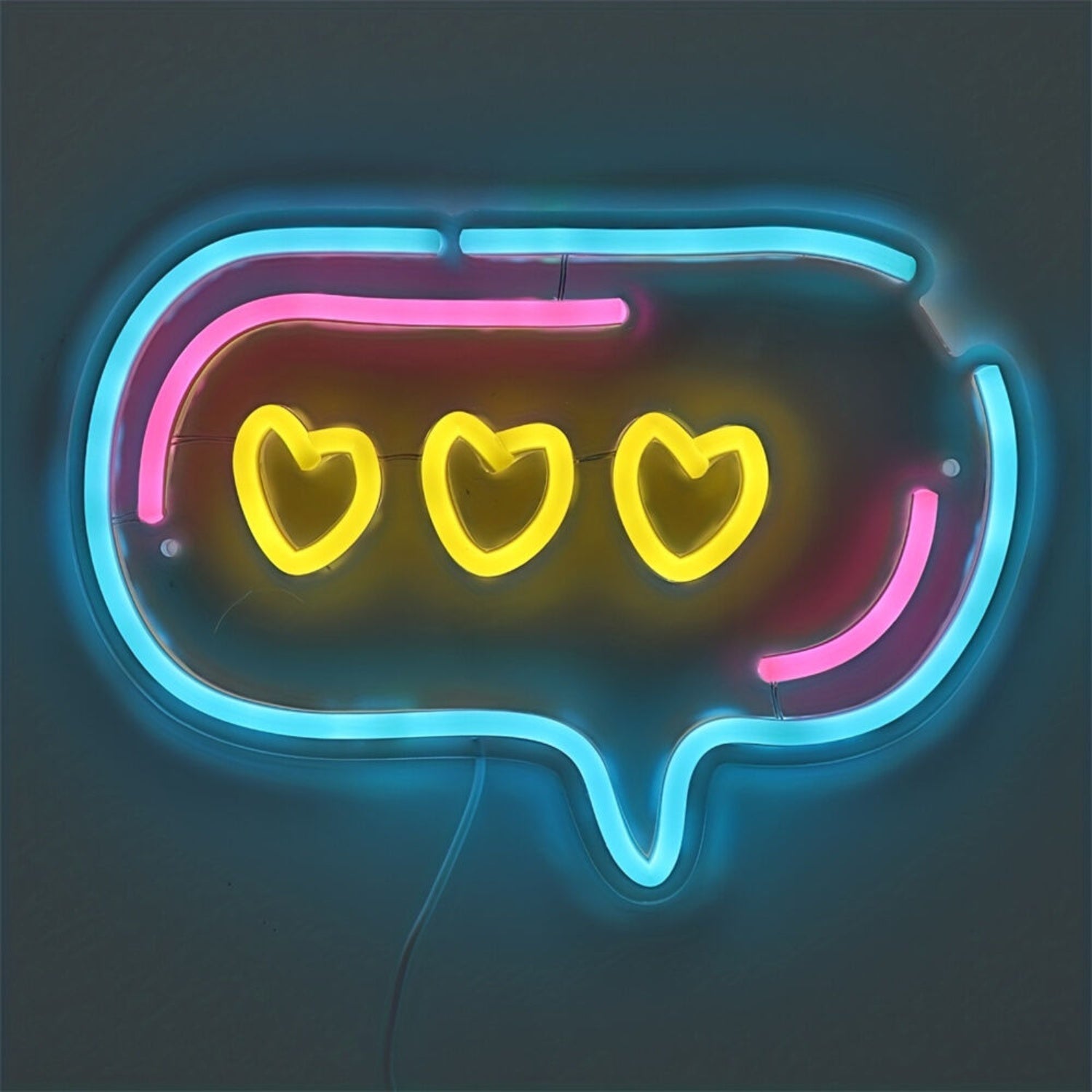 Bubble With Triple Heart Led Wall Neon Sign | Shineneon