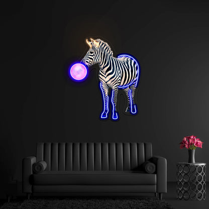 Bubblegum Zebra Artwork Led Neon Sign - Shineneon