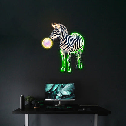 Bubblegum Zebra Artwork Led Neon Sign - Shineneon