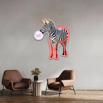 Bubblegum Zebra Artwork Led Neon Sign - Shineneon