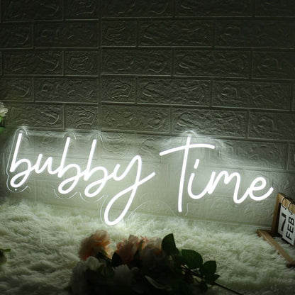 Bubby Time White Led Neon Sign - Shineneon