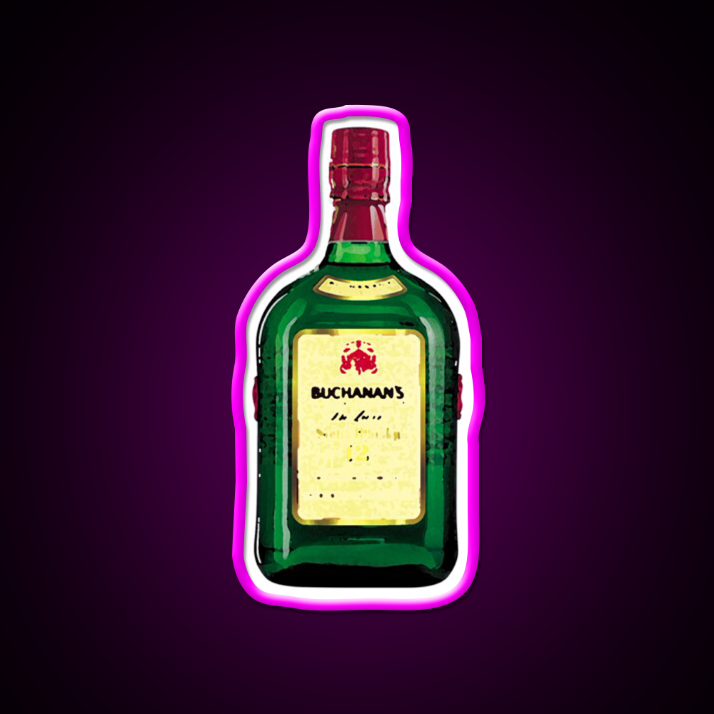 Buchanans Bottle Beer Bar Decor Led Neon Sign Rgb Color - Neon sign mounted on wall in room