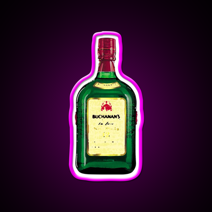 Buchanans Bottle Beer Bar Decor Led Neon Sign Rgb Color - Neon sign mounted on wall in room