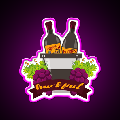 Buckfast Tonic Wine Beer Bar Decor Led Neon Sign Rgb Color - Neon sign mounted on wall in room