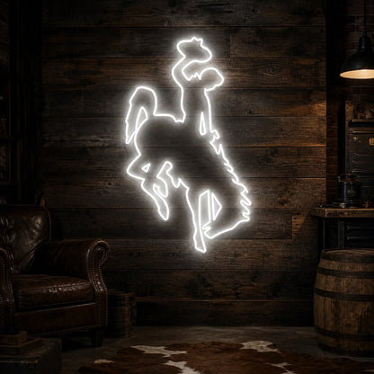 Bucking Horse Rider Vintage LED Neon Sign high-converting product image
