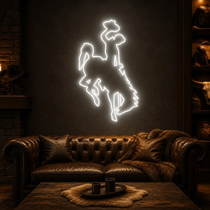 Bucking Horse Rider Vintage LED Neon Sign real lifestyle scene