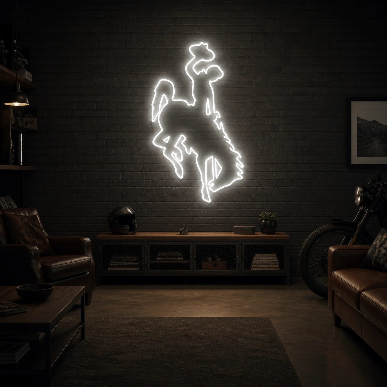 Bucking Horse Rider Vintage LED Neon Sign size image