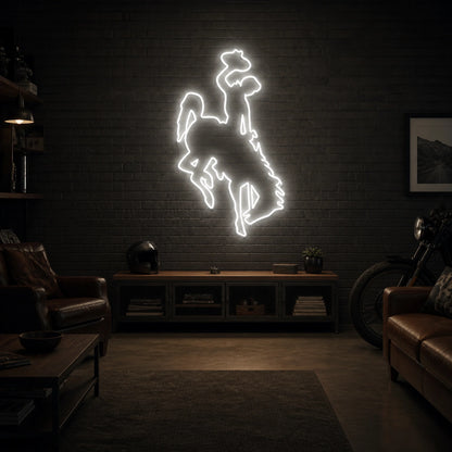 Bucking Horse Rider Vintage LED Neon Sign size image