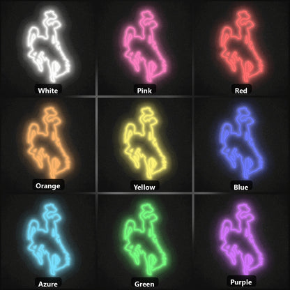 Bucking Horse Rider Vintage LED Neon Sign color grid