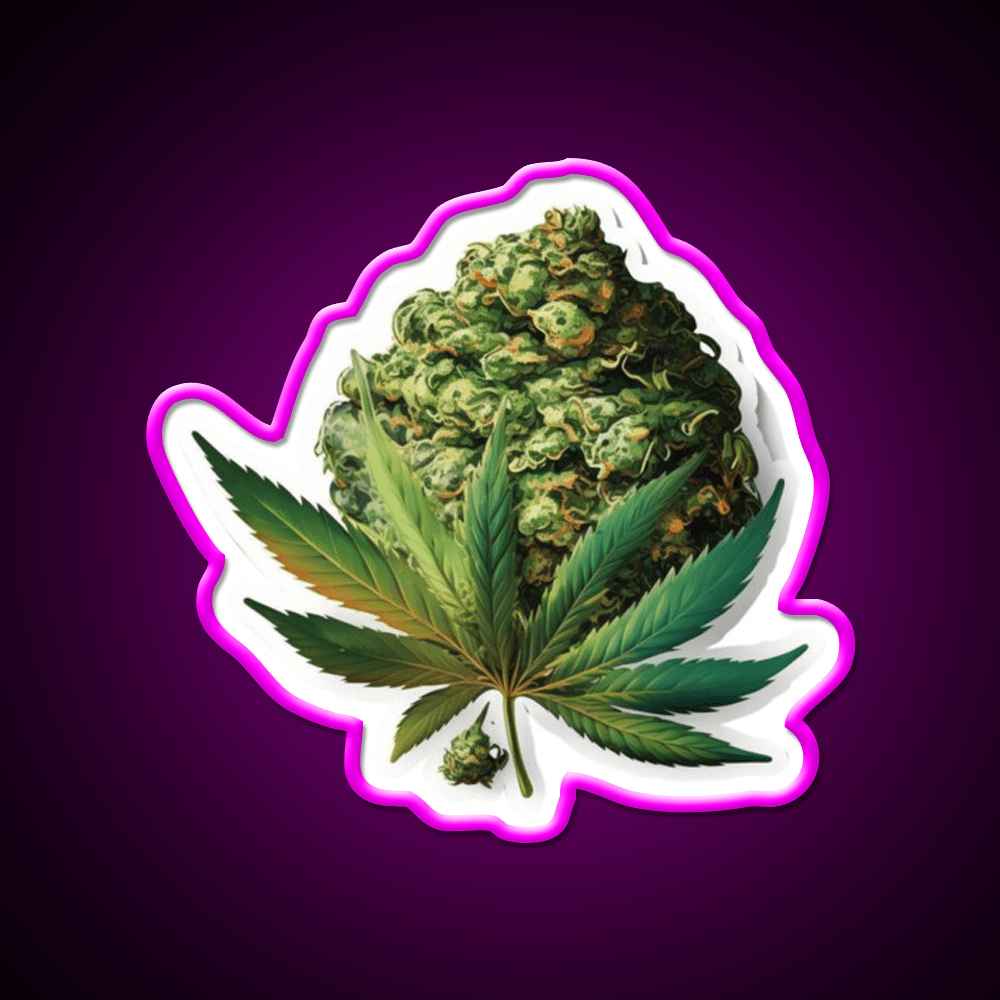 Bud Hemp Inspired Green Leaf Led Neon Sign Rgb Color - Shineneon