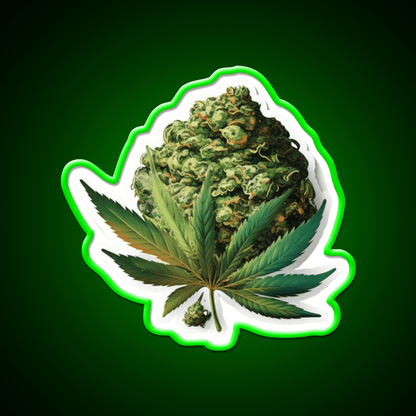 Bud Hemp Inspired Green Leaf Led Neon Sign Rgb Color - Shineneon