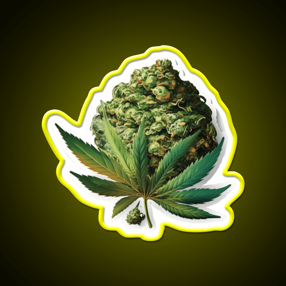 Bud Hemp Inspired Green Leaf Led Neon Sign Rgb Color - Shineneon