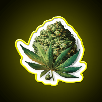 Bud Hemp Inspired Green Leaf Led Neon Sign Rgb Color - Shineneon