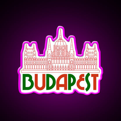 Budapest Hungary Beer Bar Decor Led Neon Sign Rgb Color - Neon sign mounted on wall in room