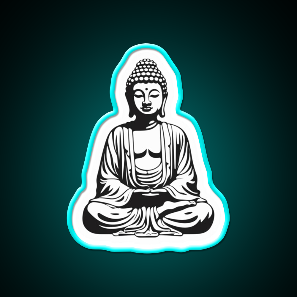 Buddha Buddhist Meditation Yoga Led Neon Sign For Home Rgb Color