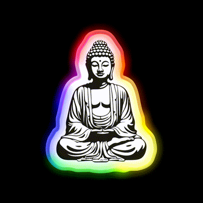 Buddha Buddhist Meditation Yoga Led Neon Sign For Home Rgb Color