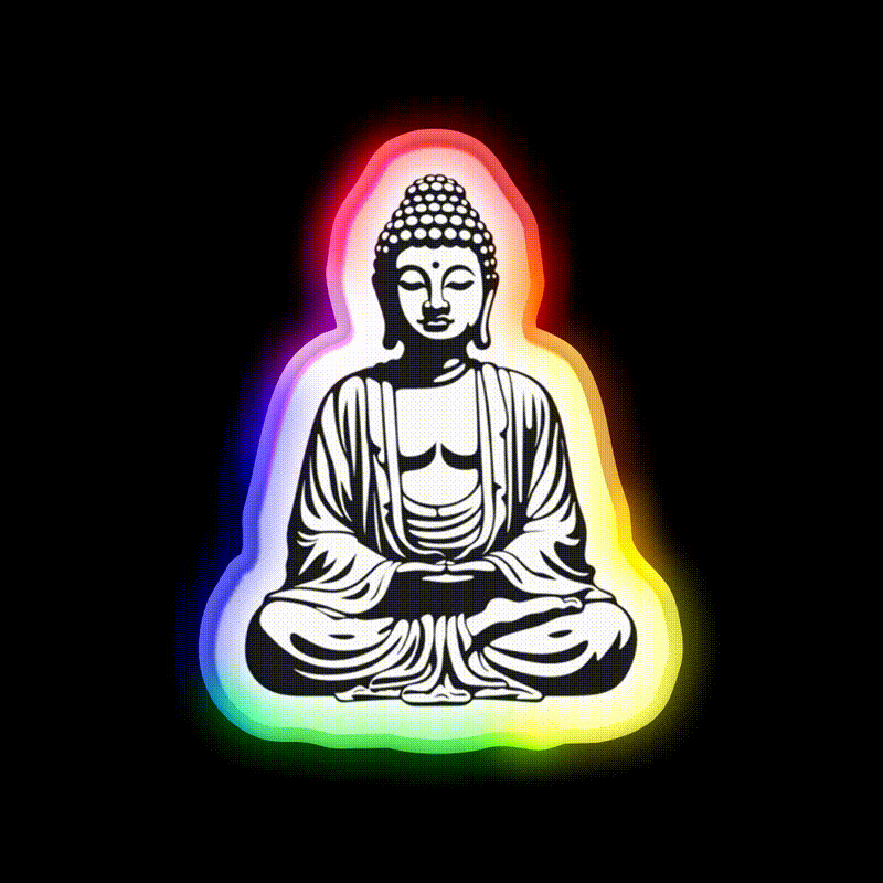 Buddha Buddhist Meditation Yoga Led Neon Sign For Home Rgb Color