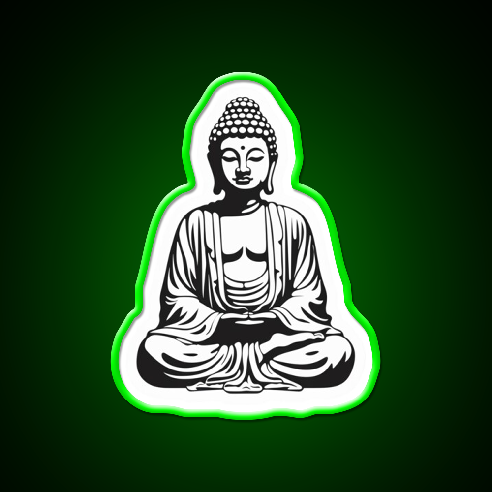 Buddha Buddhist Meditation Yoga Led Neon Sign For Home Rgb Color