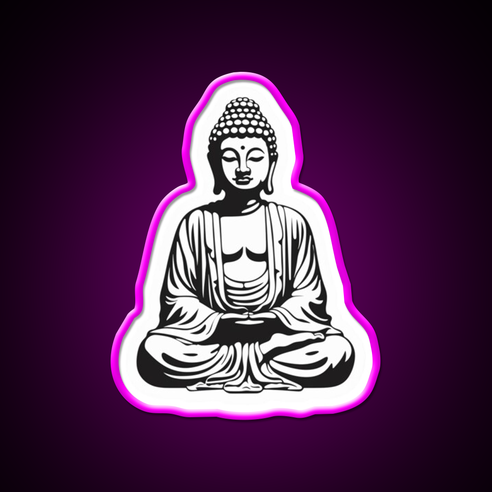 Buddha Buddhist Meditation Yoga Led Neon Sign For Home Rgb Color