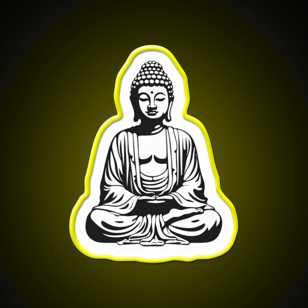 Buddha Buddhist Meditation Yoga Led Neon Sign For Home Rgb Color
