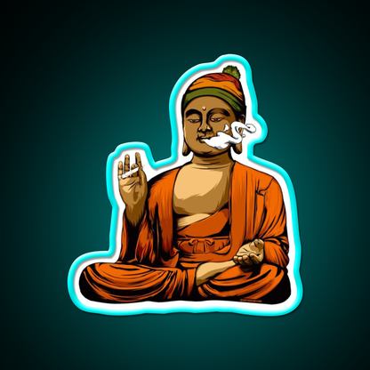 Buddha Hemp Inspired Green Leaf Led Neon Sign Rgb Color - Size and dimension reference