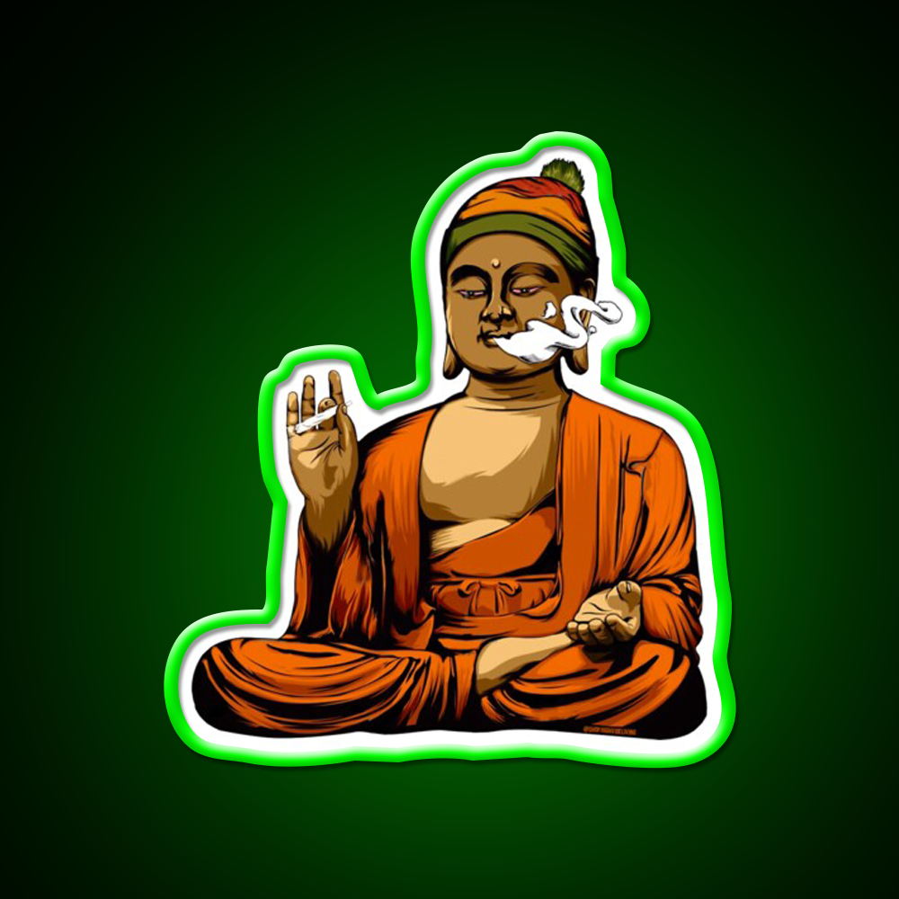 Buddha Hemp Inspired Green Leaf Led Neon Sign Rgb Color - LED neon sign view 8