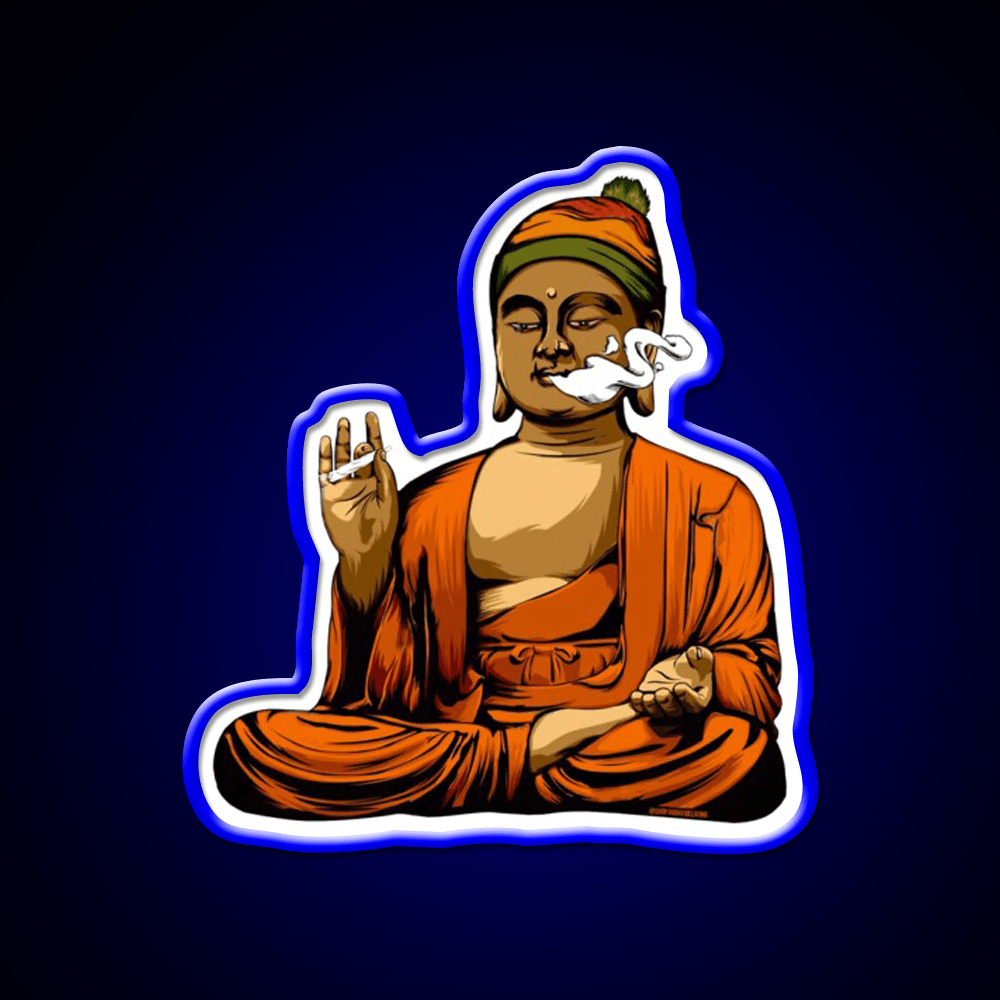 Buddha Hemp Inspired Green Leaf Led Neon Sign Rgb Color - Shineneon