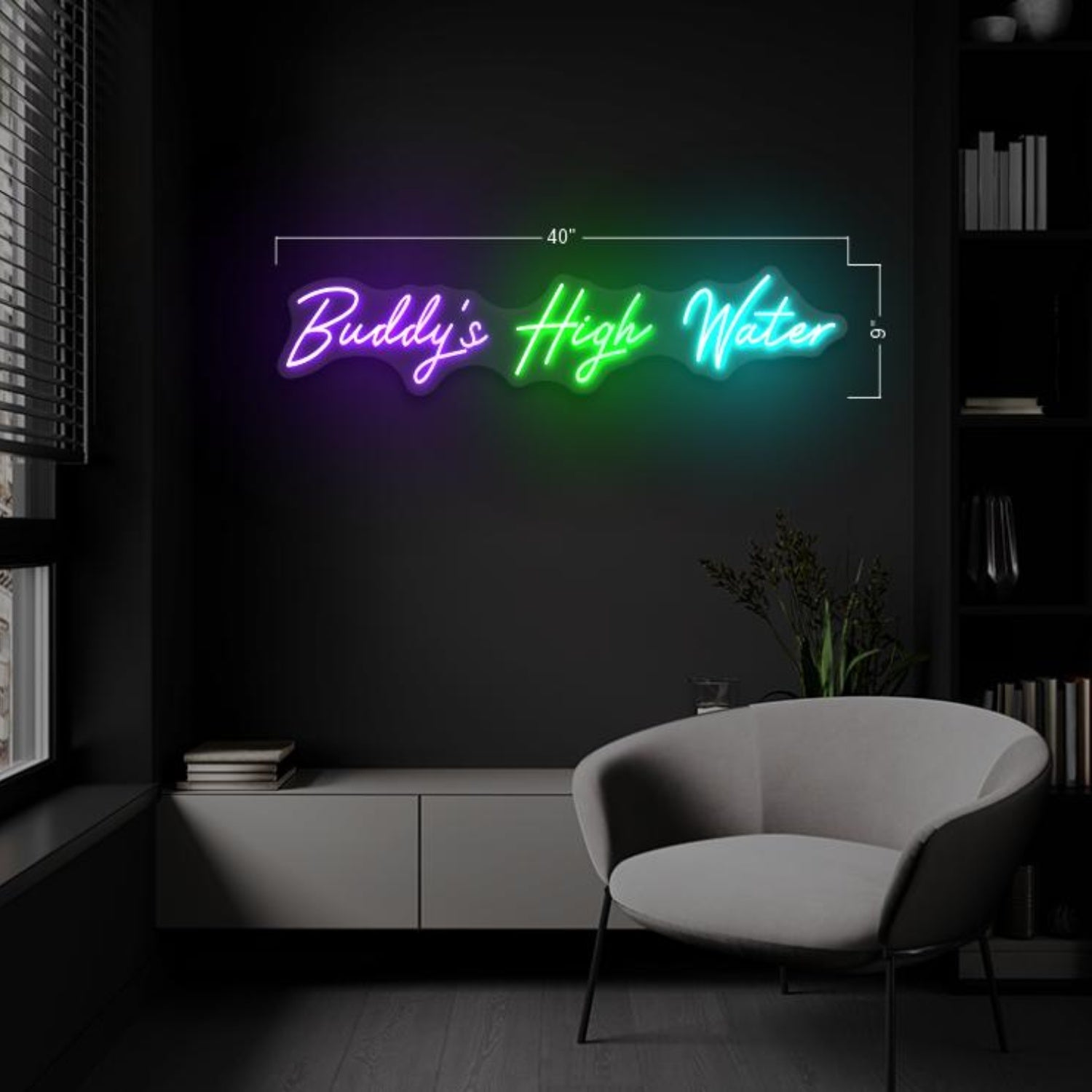 Buddys High Water Purple Green Teal Led Neon Sign For Indoor Decor | Shineneon
