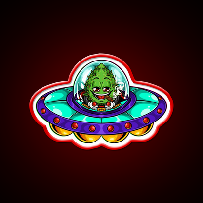 Buds Head Nugz Alien Labs Ufo Hemp Inspired Green Leaf Led Neon Sign Rgb Color - LED neon sign view 10
