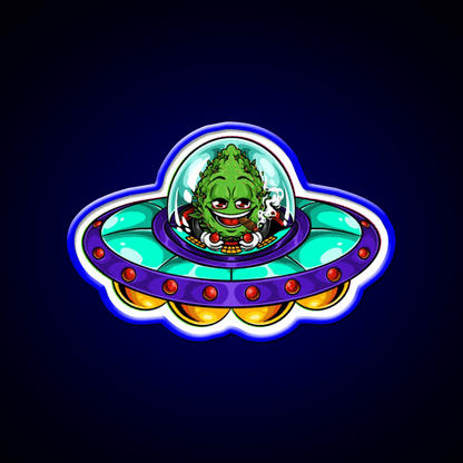Buds Head Nugz Alien Labs Ufo Hemp Inspired Green Leaf Led Neon Sign Rgb Color - Shineneon