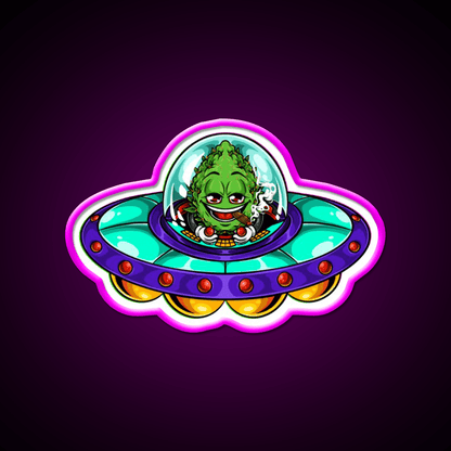 Buds Head Nugz Alien Labs Ufo Hemp Inspired Green Leaf Led Neon Sign Rgb Color - Shineneon