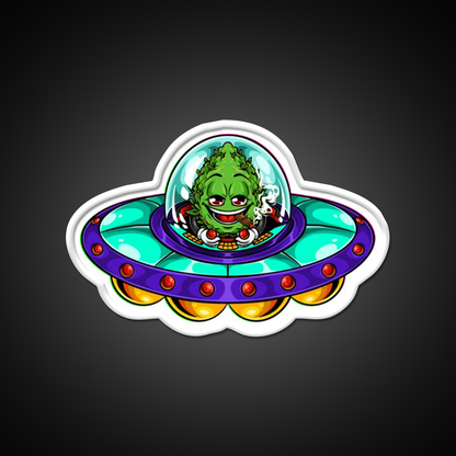 Buds Head Nugz Alien Labs Ufo Hemp Inspired Green Leaf Led Neon Sign Rgb Color - LED neon sign view 11