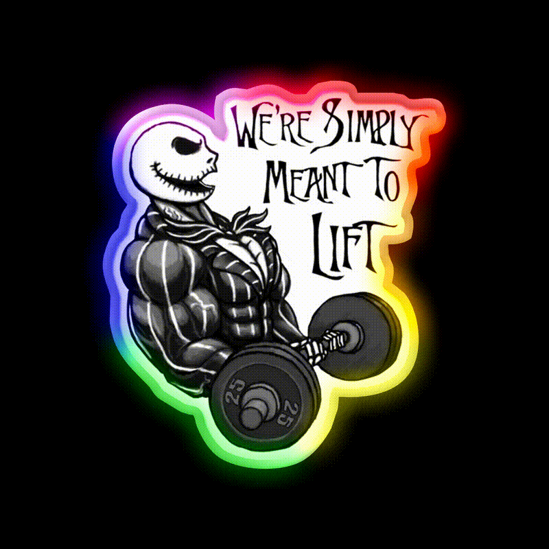 Buff Jack Gym Fitness Led Neon Sign Rgb Color - LED neon sign close-up detail