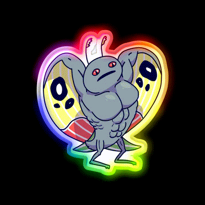 Buff Mothman Gym Fitness Led Neon Sign Rgb Color - LED neon sign close-up detail