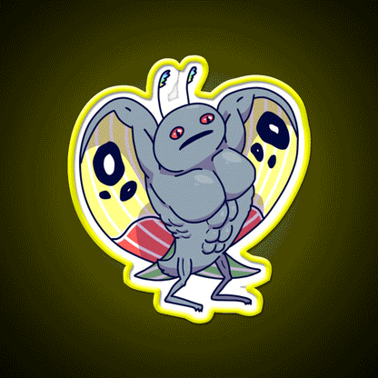 Buff Mothman Gym Fitness Led Neon Sign Rgb Color - Custom LED neon sign front view