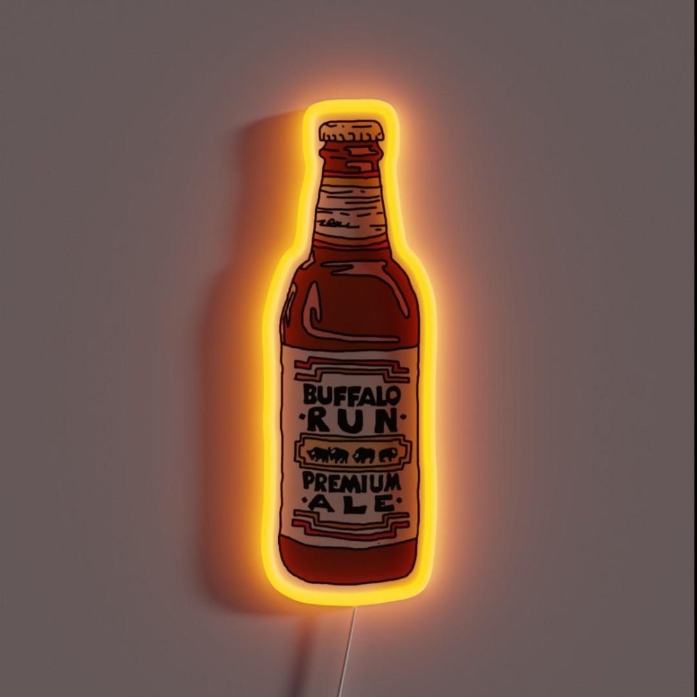 Buffalo Run Amber Ale Beer Bottle Rgb Led Neon Sign - Shineneon
