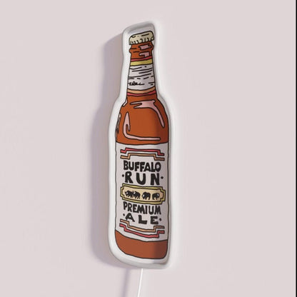 Buffalo Run Amber Ale Beer Bottle Rgb Led Neon Sign - Shineneon