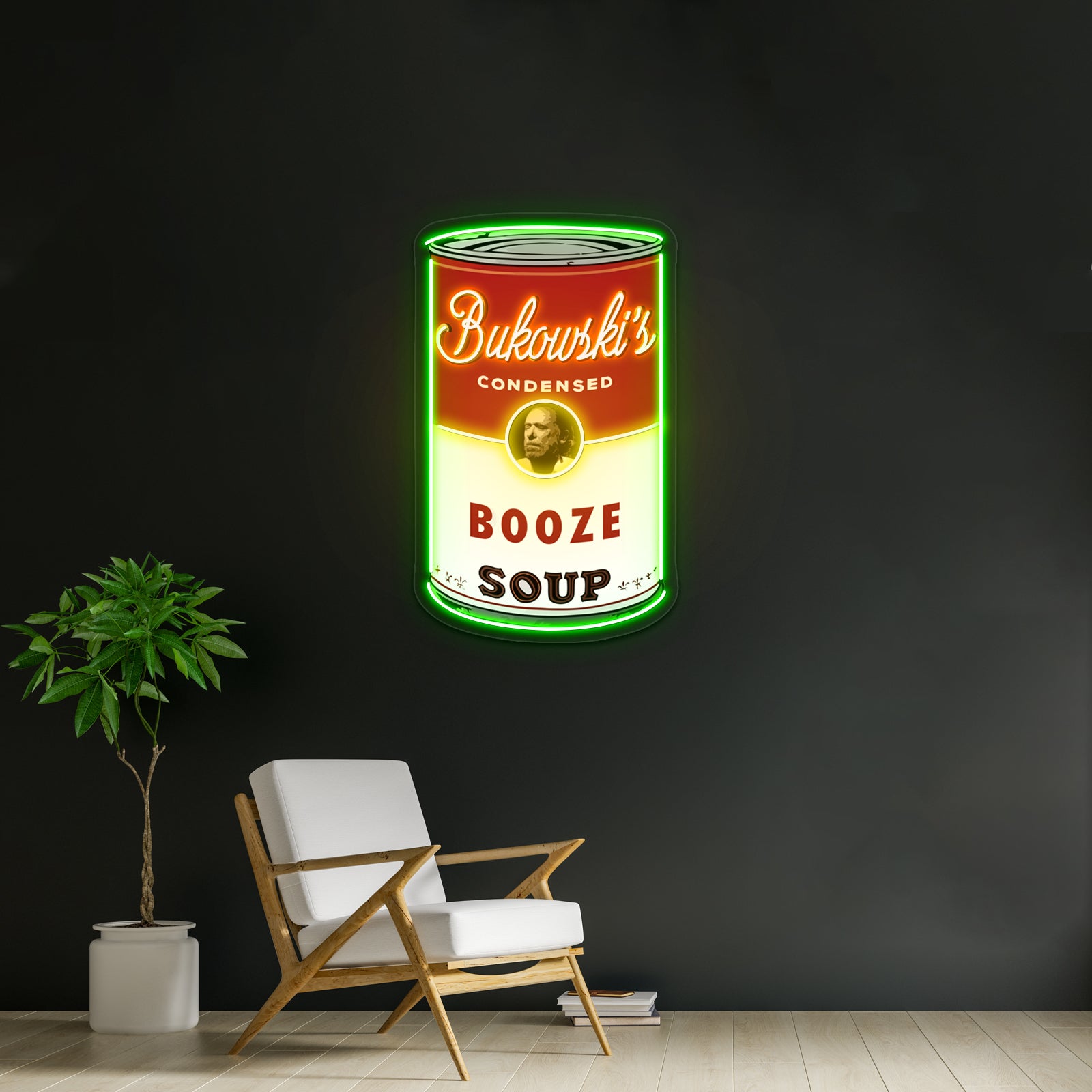 Bukowski Booze Soup Artwork Business Neon Sign | Shineneon